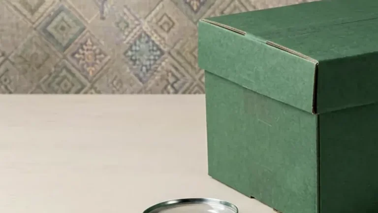 Unbranded green archive box and magnifying glass for catalogue record verification